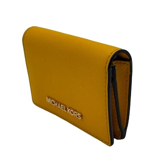 RETAIL $128 MICHAEL KORS JET SET Wallet*YELLOW*Beautiful Giftable*Multiple IDs - Picture 4 of 10